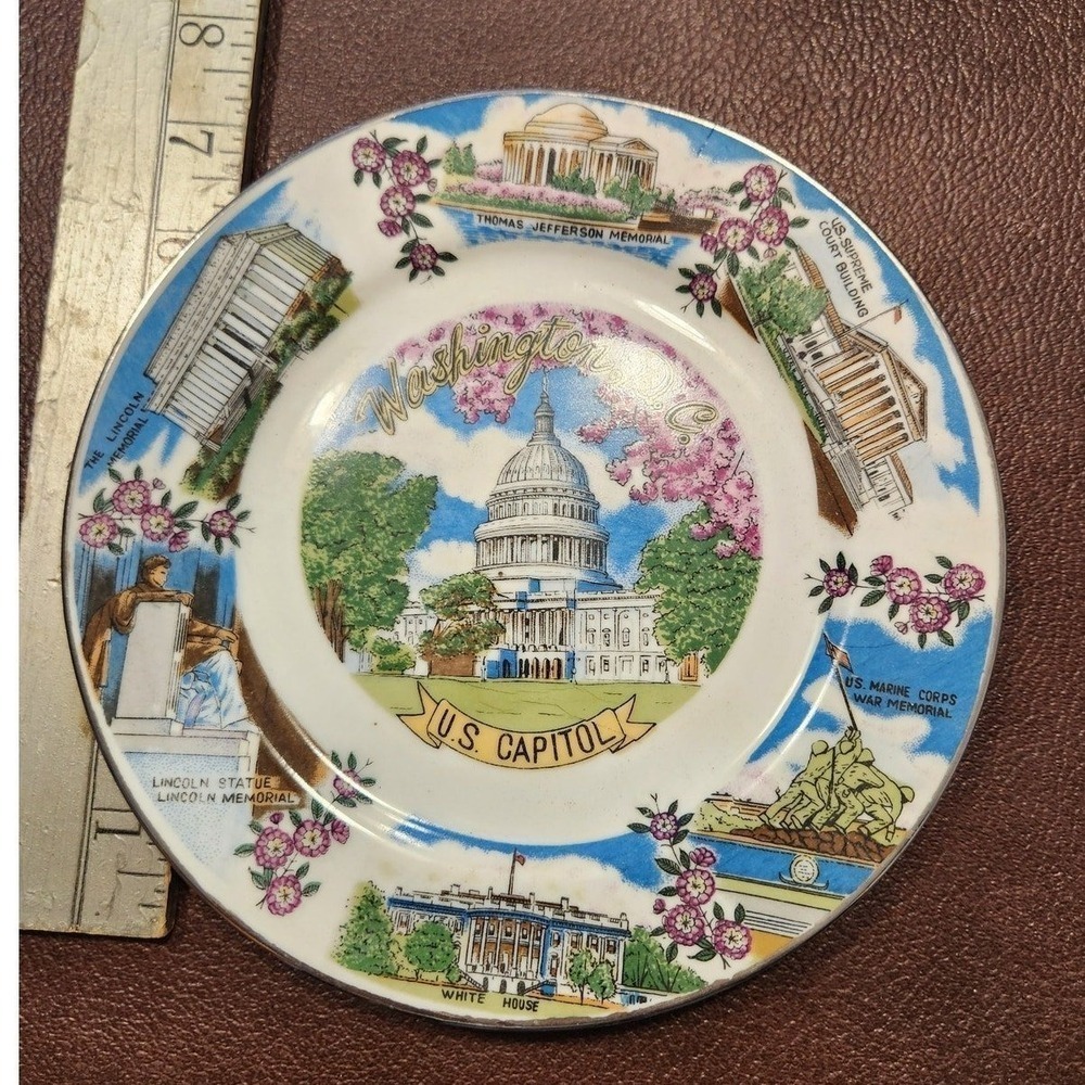 U.S. Capitol Washington D.C. Souveni Collector's Plate 7.75‎ EUC
